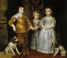 Portrait of The Three Eldest Children of Charles I by Sir Antony Van Dyck