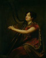 The Marchioness of Northampton Playing a Harp by Sir Henry Raeburn