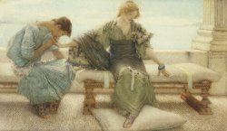 Ask me no more....for at a touch I yield by Sir Lawrence Alma-Tadema