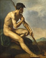 Nude Warrior With A Spear by Theodore Gericault