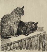 Deux Chats Sur Un Meuble by Theophile Alexandre Steinlen