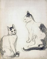The Two Cats by Theophile Alexandre Steinlen