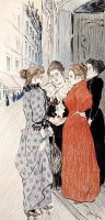 Women Conversing in The Street by Theophile Alexandre Steinlen