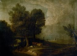 Figures with Cattle in a Landscape by Thomas Gainsborough