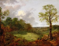 Wooded Landscape with a Cottage - Sheep and a Reclining Shepherd by Thomas Gainsborough