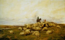 A Shepherd with His Flock by Thomas Sidney Cooper