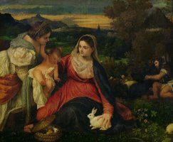 Madonna And Child with St. Catherine (the Virgin of The Rabbit) by Titian