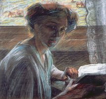 Woman Reading by Umberto Boccioni