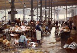 The Fish Hall at the Central Market by Victor Gabriel Gilbert