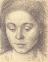 Portrait of Ida, The Artist's Wife by Vilhelm Hammershoi
