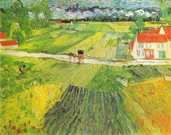 Landscape with Choach And Train in The Background by Vincent van Gogh