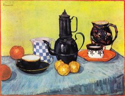 Still Life with Coffee Pot, Dishes And Fruit by Vincent van Gogh