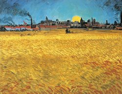 Summer Evening Wheat Field At Sunset by Vincent van Gogh