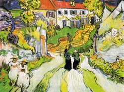 Village Street And Stairs in Auvers with Figures by Vincent van Gogh
