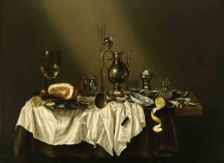 Banquet Piece with Ham by Willem Claesz Heda
