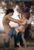 Young Girl Defending Herself Against Cupid by William Adolphe Bouguereau