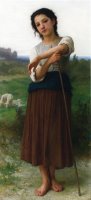 Young Sherpherdess Standing by William Adolphe Bouguereau