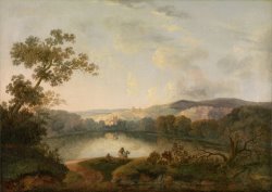 A View of a Lake with Fishermen by William Groombridge