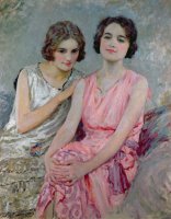 Two Young Women Seated by William Henry Margetson