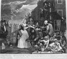 A Rake's Progress, Plate 4, Arrested for Debt by William Hogarth