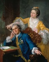 David Garrick (1717 79) with His Wife Eva Maria Veigel, La Violette Or Violetti (1725 by William Hogarth