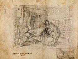 Operation Scene in a Hospital with Subsidiary Sketches in The Margin at The Lower Right by William Hogarth