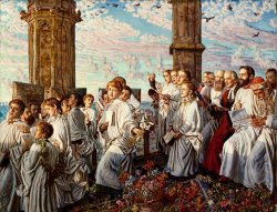 May Morning on Magdalen College, Oxford, Ancient Annual Ceremony by William Holman Hunt