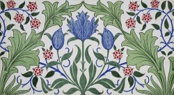 Floral Wallpaper Design with Tulips by William Morris