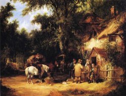 At The Bell Inn, Cadnam, New Forest by William Shayer, Snr