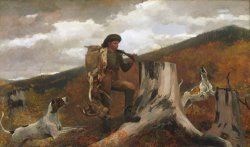 Winslow Homer A Huntsman And Dogs by Winslow Homer