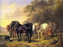 A Plough Team at Rest by Wouterus Verschuur Jr